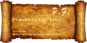 Prandorfy Félix névjegykártya